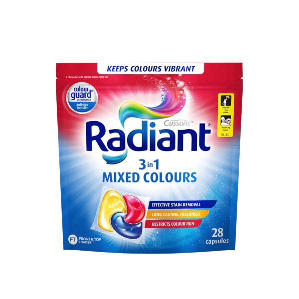 Radiant Laundry Capsules 3 In 1 Mixed Colours | 28 Pack – Coles