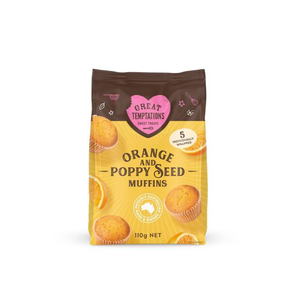 Orange Poppy Seed Muffins 5 Pack