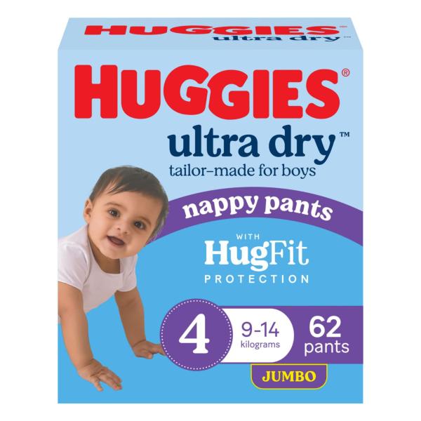 Nappy Pants Size 4 Boy Jumbo 62 Pack