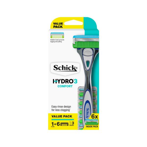 Hydro 3 Comfort Razor Kit With 6 Refill Blades