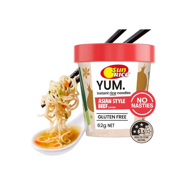 Yum Asian Style Beef Flavour Instant Rice Noodles Gluten Free