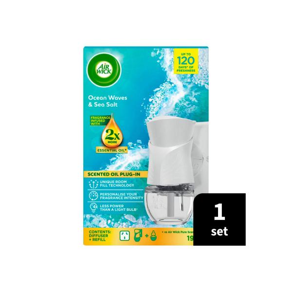 Scented Oil Plug-in-diffuser + Refill Ocean Waves & Sea Salt