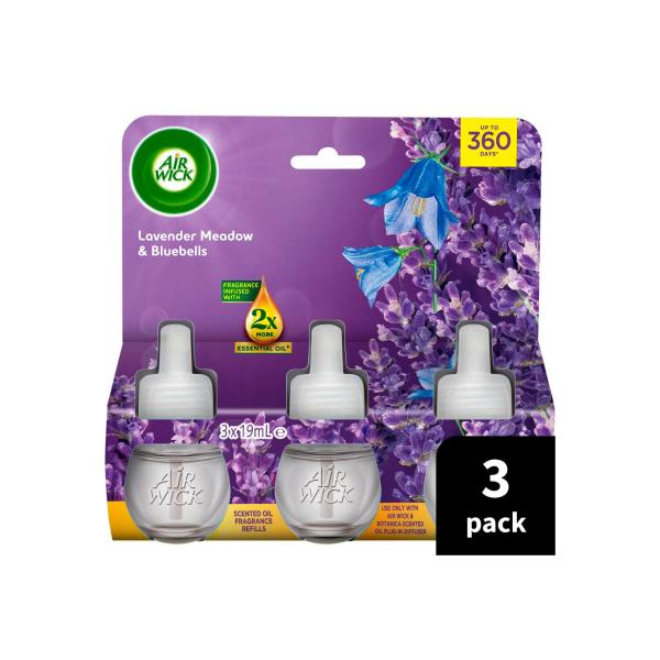 Scented Oil Fragrance Refills Lavender Meadows & Bluebells 3x9ml