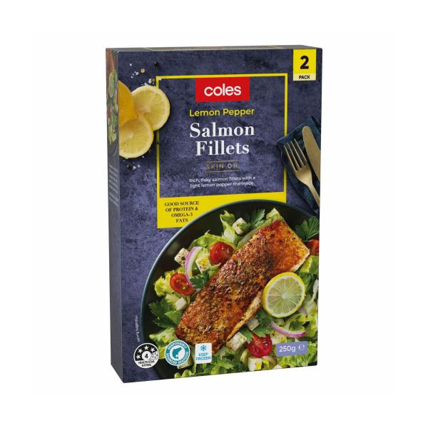 Salmon Fillets Skin On With Lemon Pepper Marinade 2 Pack