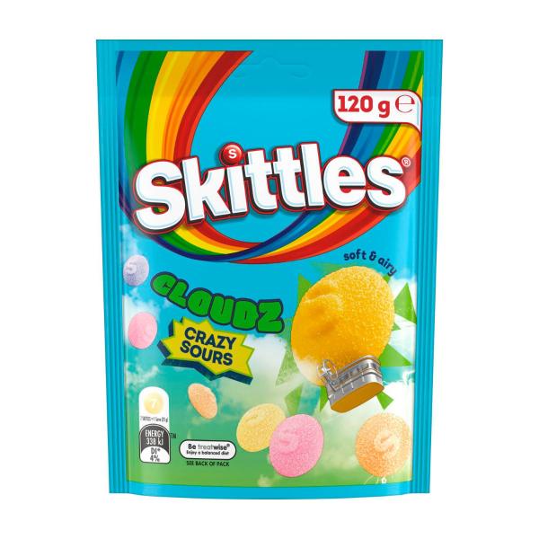 Skittles Sours Cloudz Chewy Lollies 120g product image