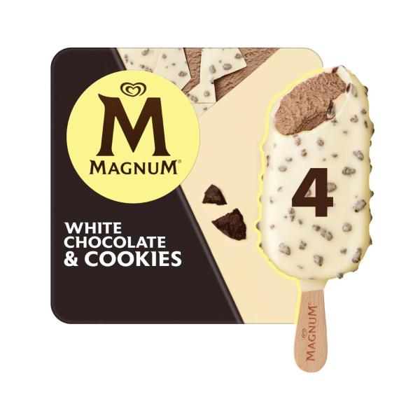 Magnum White Chocolate & Cookies Ice Cream Sticks 4 Pack