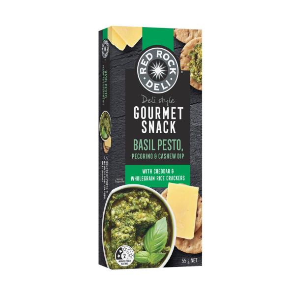 Gourmet Snack Dip Crackers Basil Pesto Pecorino & Cashew Dip 3 Pack