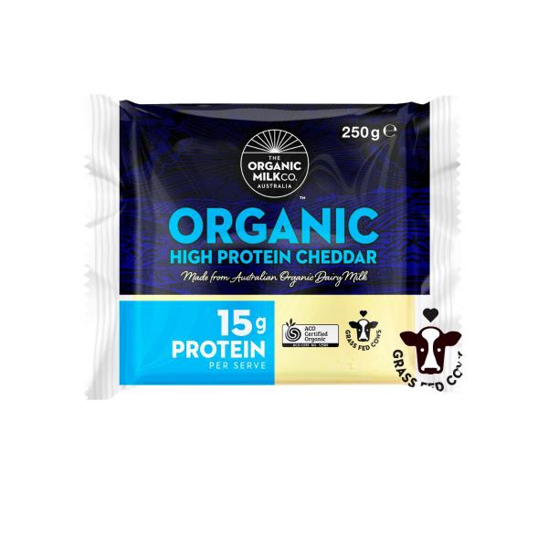The Organic Milk Co Organic High Protein Cheddar Block 250g product image
