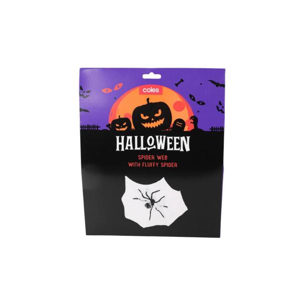 Coles Halloween Spider Web With Fluffy Spider | 1 Each