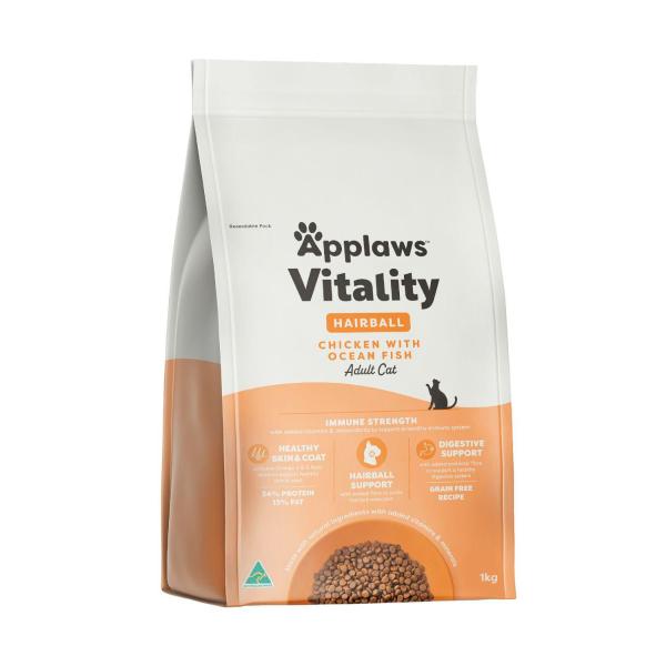 Applaws Vitality Hairball Chicken With Ocean Fish Adult Dry Cat Food 1Kg