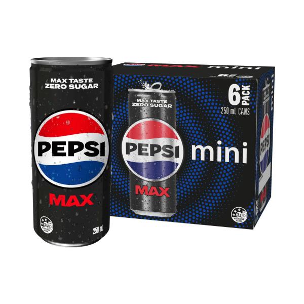 Max Soft Drink Zero Sugar Mini Cans 6x250ml