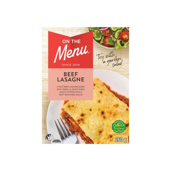 On The Menu Frozen Beef Lasagne 260g product image