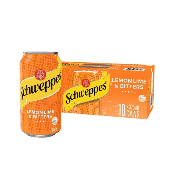 Schweppes Mixers Lemon Lime & Bitters Soft Drink 10x375ml 10 Pack product image
