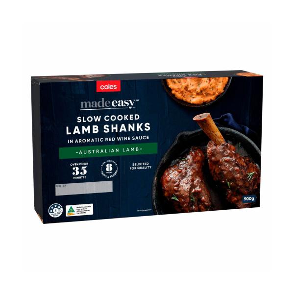 Coles Made Easy Slow Cooked Lamb Shanks 900g product image