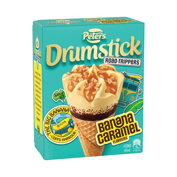 Drumstick Banana Caramel Cones 4 Pack