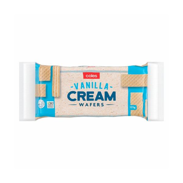 Coles Vanilla Cream Wafers 125g product image