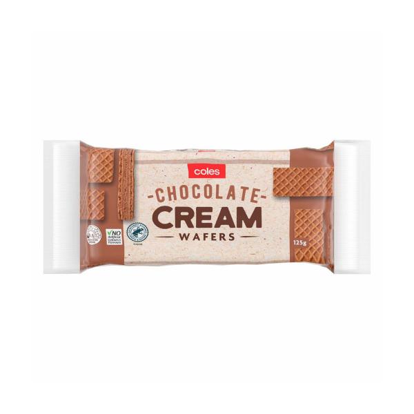 Coles Chocolate Cream Wafers 125g product image