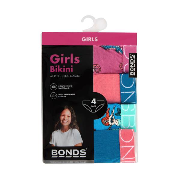 Bonds Girls Kids Bikini Size 6/8 | 4 Pack – Coles