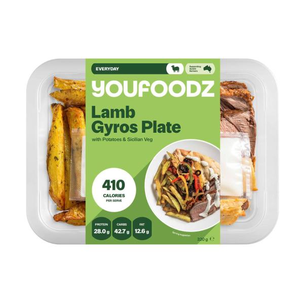 Lamb Gyros Plate With Potatoes & Sicilian Veg