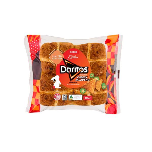 Easter Doritos Inspired Cheesy Jalapeno Hot Cross Buns 4 Pack