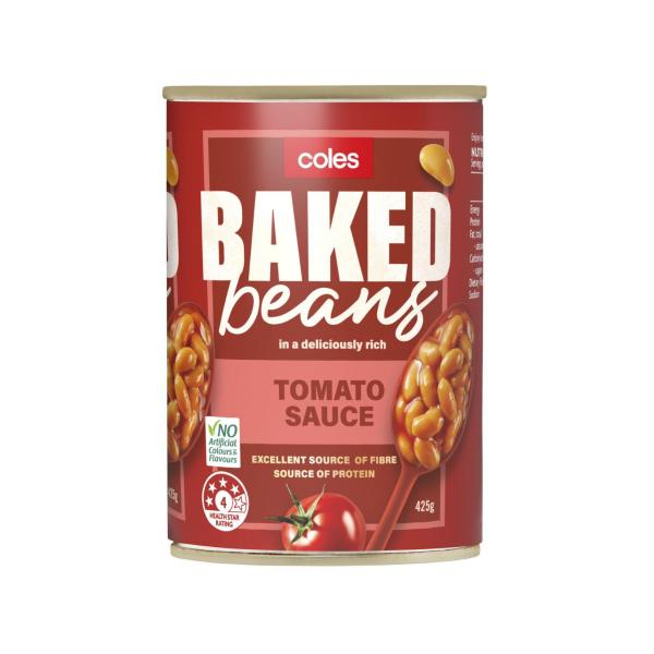 Coles Baked Beans Canned Regular 425g product image