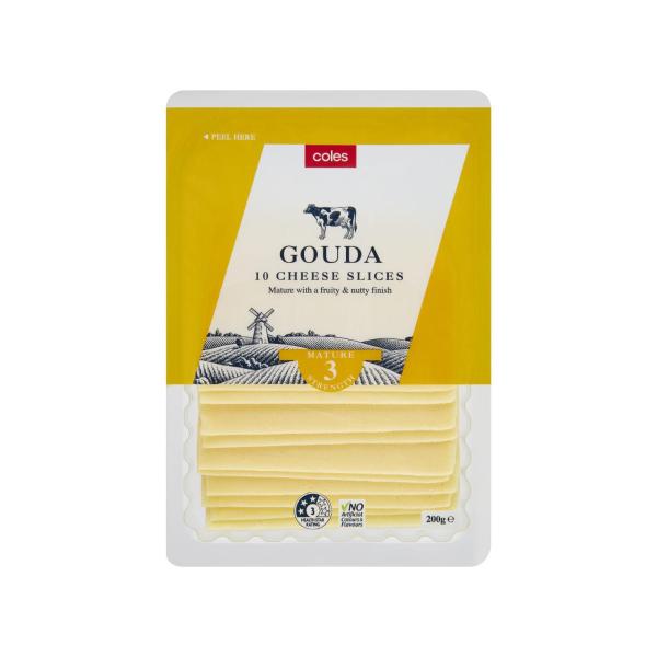 Coles Gouda Cheese Slices 200g product image