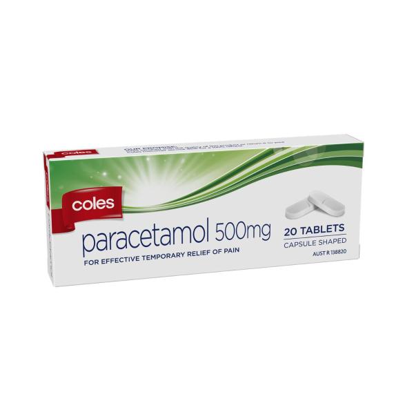 Coles Paracetamol Caplets | 20 pack