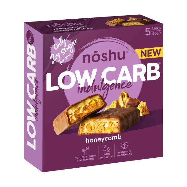 Noshu Low Carb Honeycomb Nougat Indulgence Bars 5 Pack 150g product image