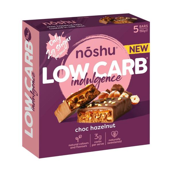 Noshu Low Carb Choc Hazelnut Indulgence Bars 5 Pack 150g