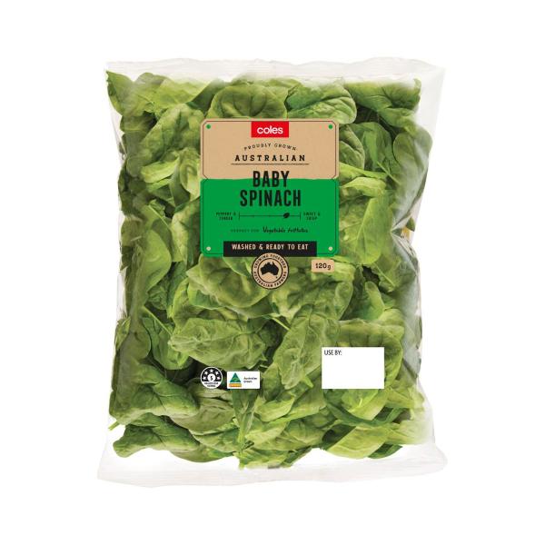 Coles Baby Spinach 120g