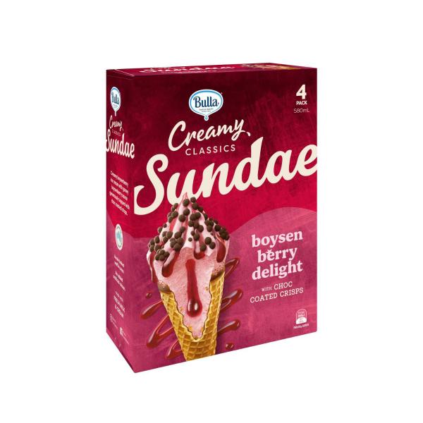 Creamy Classics Boysenberry Sundae Cones 4 Pacl