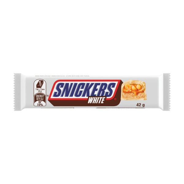 Snickers White Chocolate Bar Peanuts Caramel | 42g – Coles