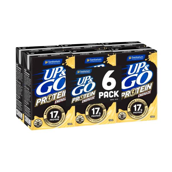 Sanitarium Up&go Protein Energize Liquid Breakfast Banana 250ml | 6 Pack – Coles