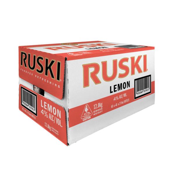 Buy Ruski Lemon Bottle 275ml 24 Pack | Coles