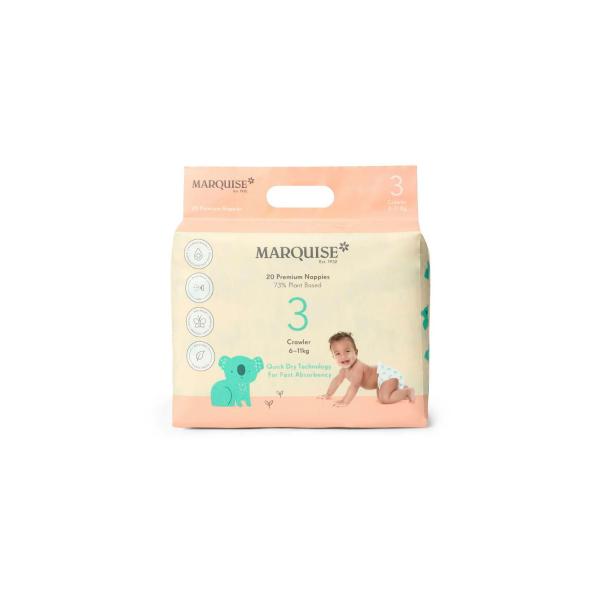 Marquise Hypoallergenic Crawler Nappies Size 3 (6-11kg) 20 Pack