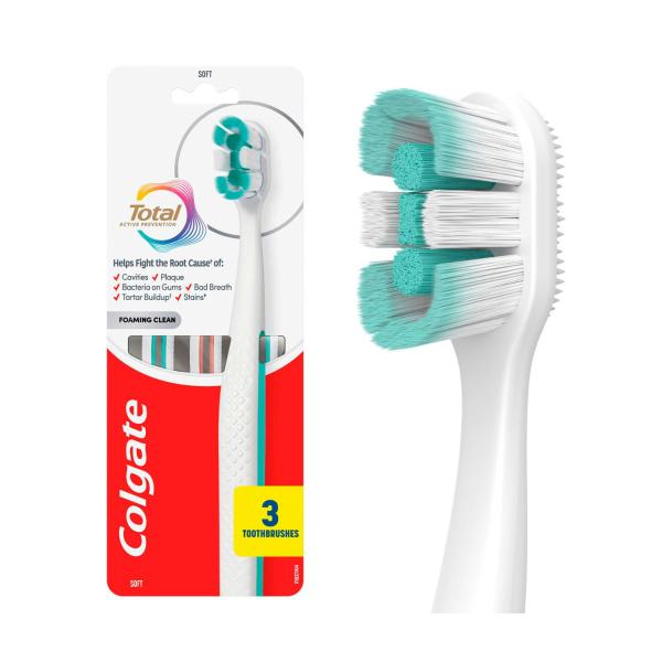 Colgate Total Foaming Clean Toothbrush Soft | 3 Pack – Coles