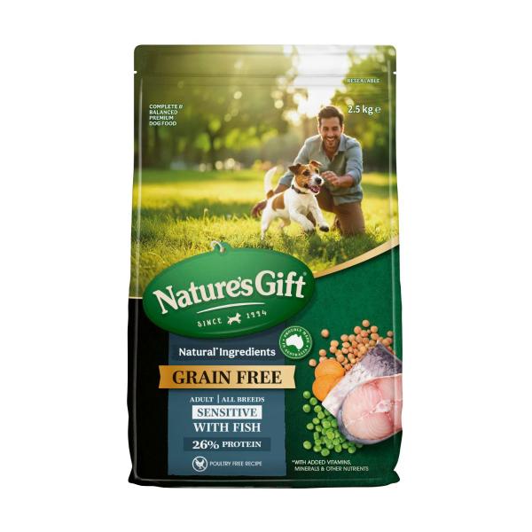 Nature's Gift Grainfree With Fish Sensitive Dry Dog Food | 2.5kg – Coles