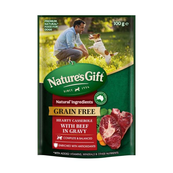 Nature's Gift Grain Free Hearty Casserole With Beef In Gravy Dog Food | 100g – Coles