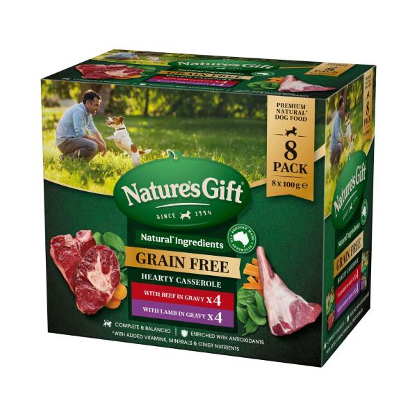 Grain Gree Hearty Cassarole Beef Lamb Dog Food 100g