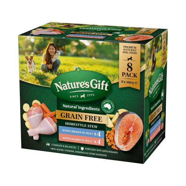 Grain Free Homestyle Stew With Chicken Salmon Dog Food 100g