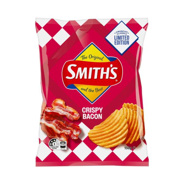 Smith's Crinkle Potato Chips Crispy Bacon | 150g – Coles