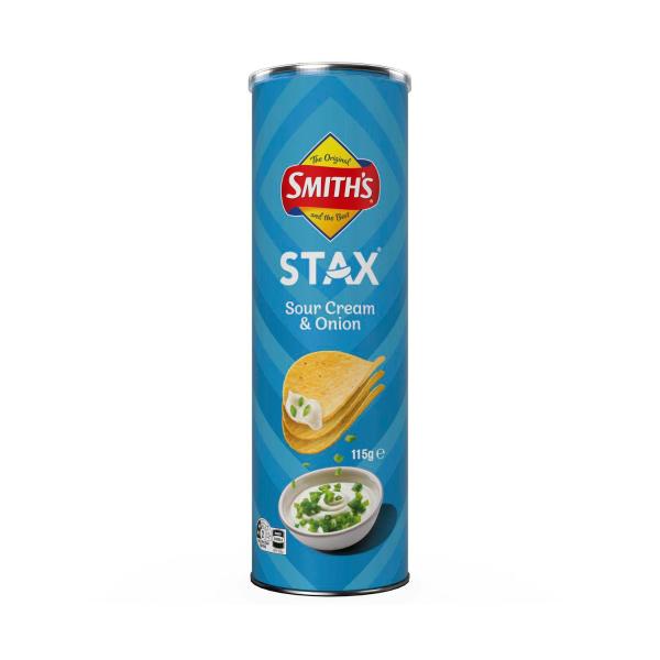 Smith's Stax Potato Chips Sour Cream Onion | 115g – Coles