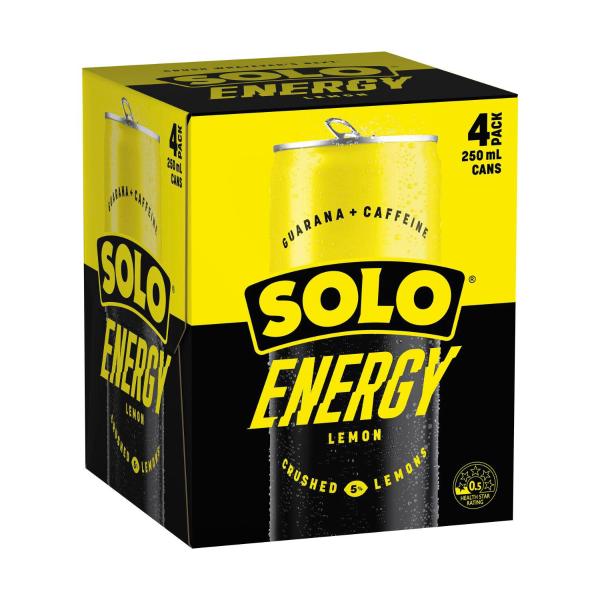 Solo Energy Lemon Cans 250ml 4 Pack product image