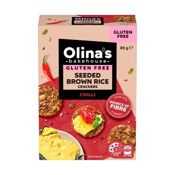 Gluten Free Seeded Brown Rice Crackers Chilli