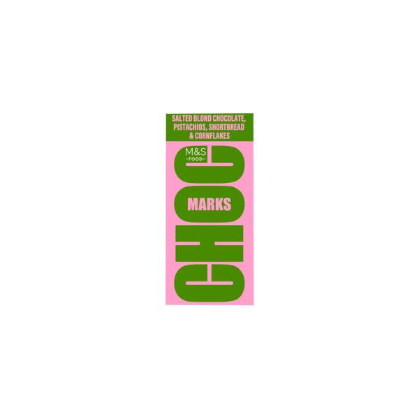 Choc Marks Blond Chocolate And Pistachio Bar