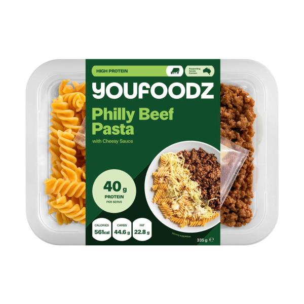 Fueld Philly Beef Pasta With Grated Cheese