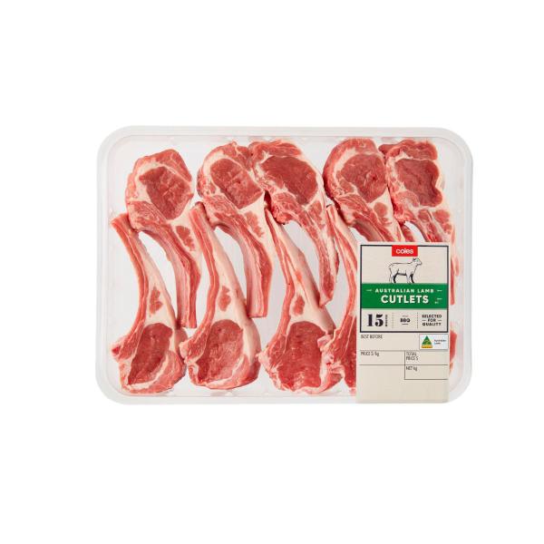 Coles Lamb Cutlets (11x9) approx. 775g