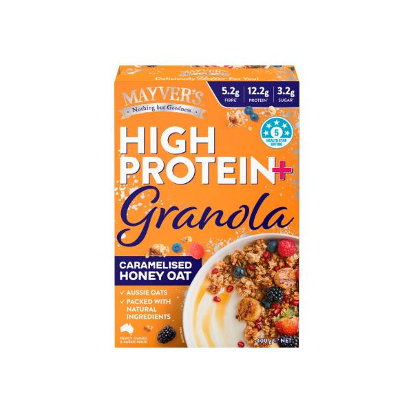 Mayver's High Protein + Granola Caramelised Honey Oat 400g
