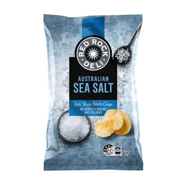 Red Rock Deli Potato Chips Sea Salt 165g