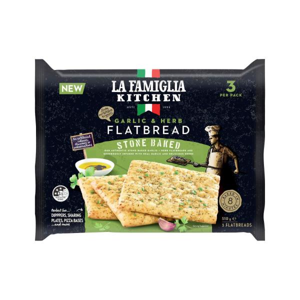 La Famiglia Garlic & Herb Flatbreads | 510g – Coles